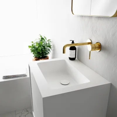 Compact 2 Waterproof 50X40 - Laundry cabinet, Matte White SolidTec®