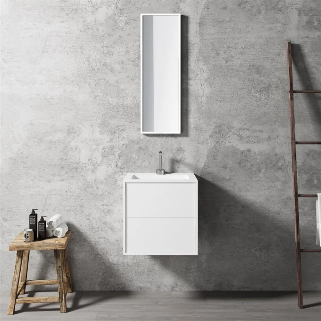 Compact 2 Waterproof 50X40 - Laundry cabinet, Matte White SolidTec®