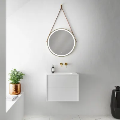 Compact 2 Waterproof 60x40 - Laundry cabinet, Matte White SolidTec®