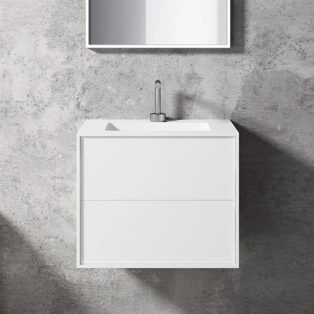 Compact 2 Waterproof 60x40 - Laundry cabinet, Matte White SolidTec®