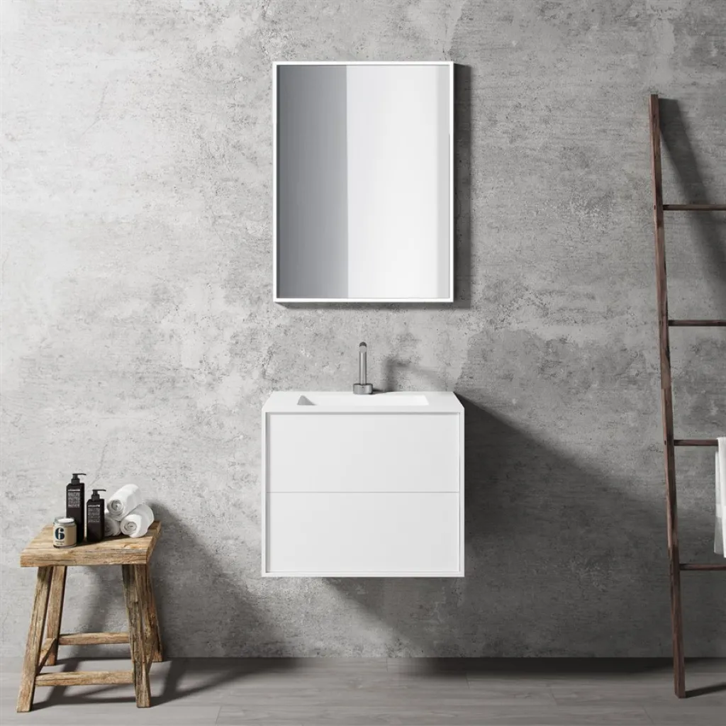 Compact 2 Waterproof 60x40 - Laundry cabinet, Matte White SolidTec®
