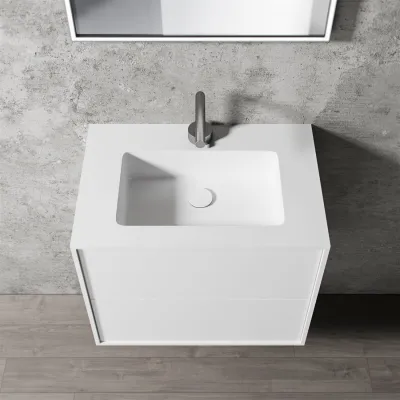 Compact 2 Waterproof 60x40 - Laundry cabinet, Matte White SolidTec®