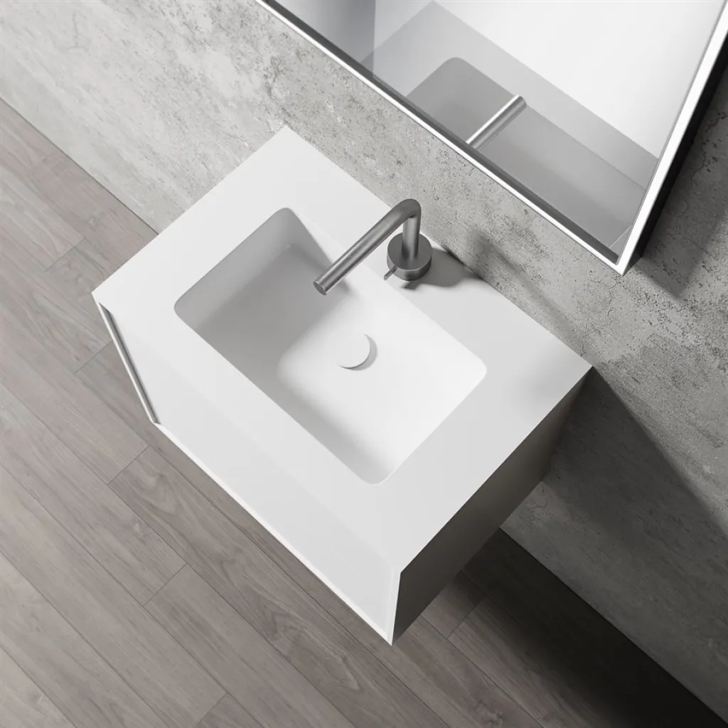 Compact 2 Waterproof 60x40 - Laundry cabinet, Matte White SolidTec®
