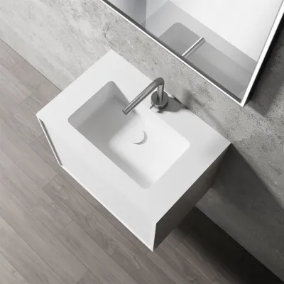 Compact 2 Waterproof 60x40 - Laundry cabinet, Matte White SolidTec®