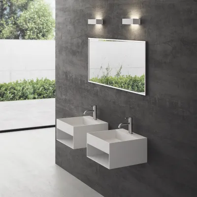Boxo 45L - 45x40 Washbasin with storage, Matt White SolidTec®