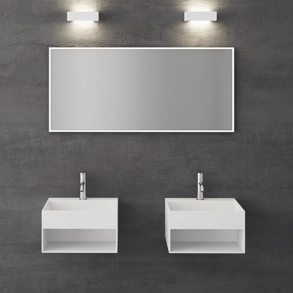 Boxo 45L - 45x40 Washbasin with storage, Matt White SolidTec®