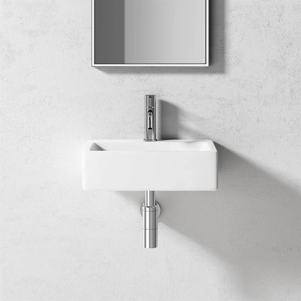 ArkiLife Square Code 430 - 43x30 cm, White porcelain sink