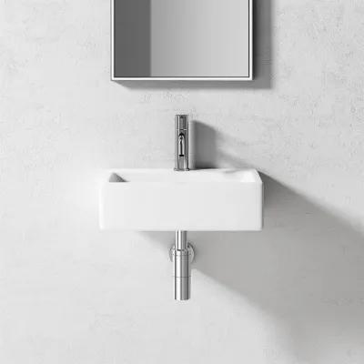 ArkiLife Square Code 430 - 43x30 cm, White porcelain sink