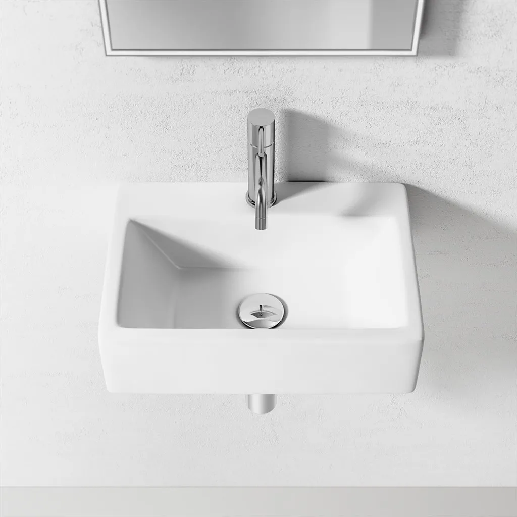 ArkiLife Square Code 430 - 43x30 cm, White porcelain sink