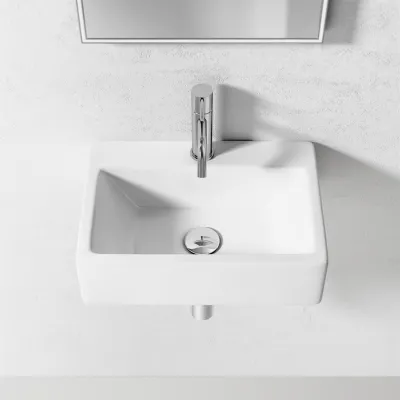 ArkiLife Square Code 430 - 43x30 cm, White porcelain sink