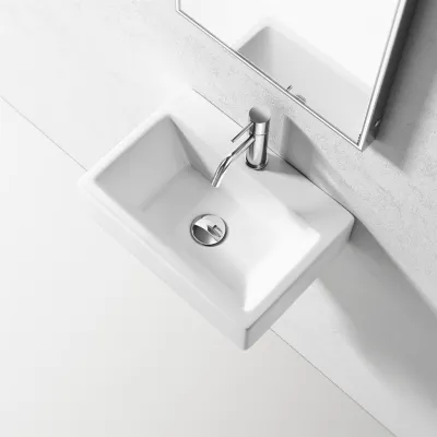 ArkiLife Square Code 430 - 43x30 cm, White porcelain sink