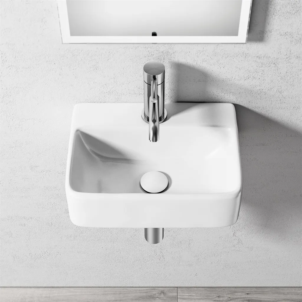 Lissoni S4030 - 40x30 cm, White porcelain sink