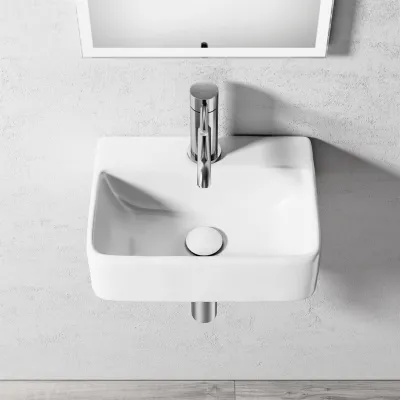 Lissoni S4030 - 40x30 cm, White porcelain sink