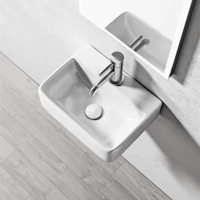 Lissoni S4030 - 40x30 cm, White porcelain sink