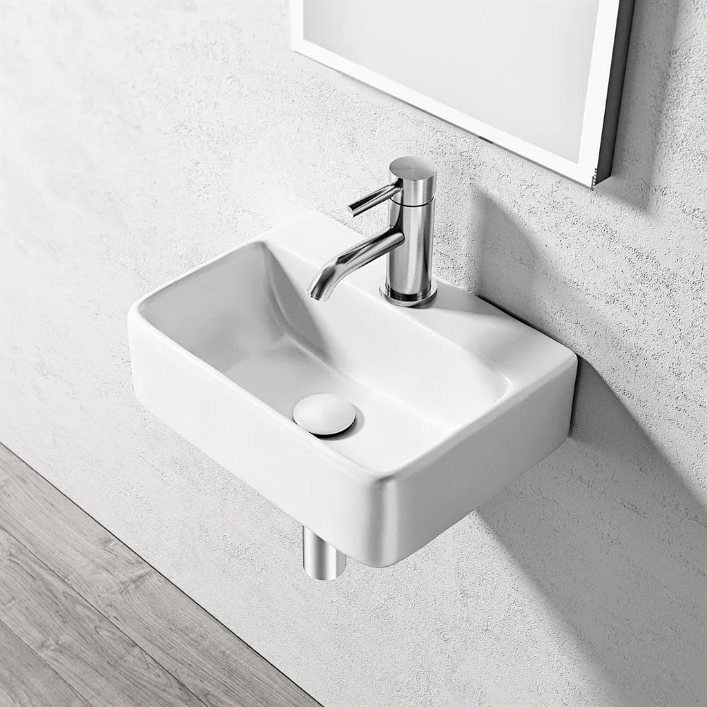 Lissoni S4030 - 40x30 cm, White porcelain sink