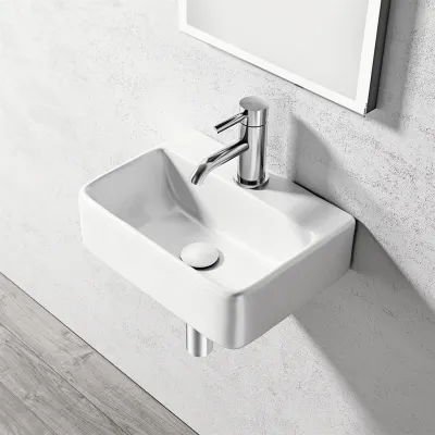 Lissoni S4030 - 40x30 cm, White porcelain sink