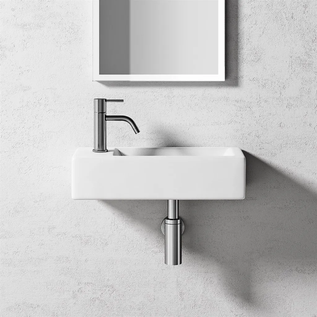 Square Code 500 - 50x25 cm, White porcelain sink