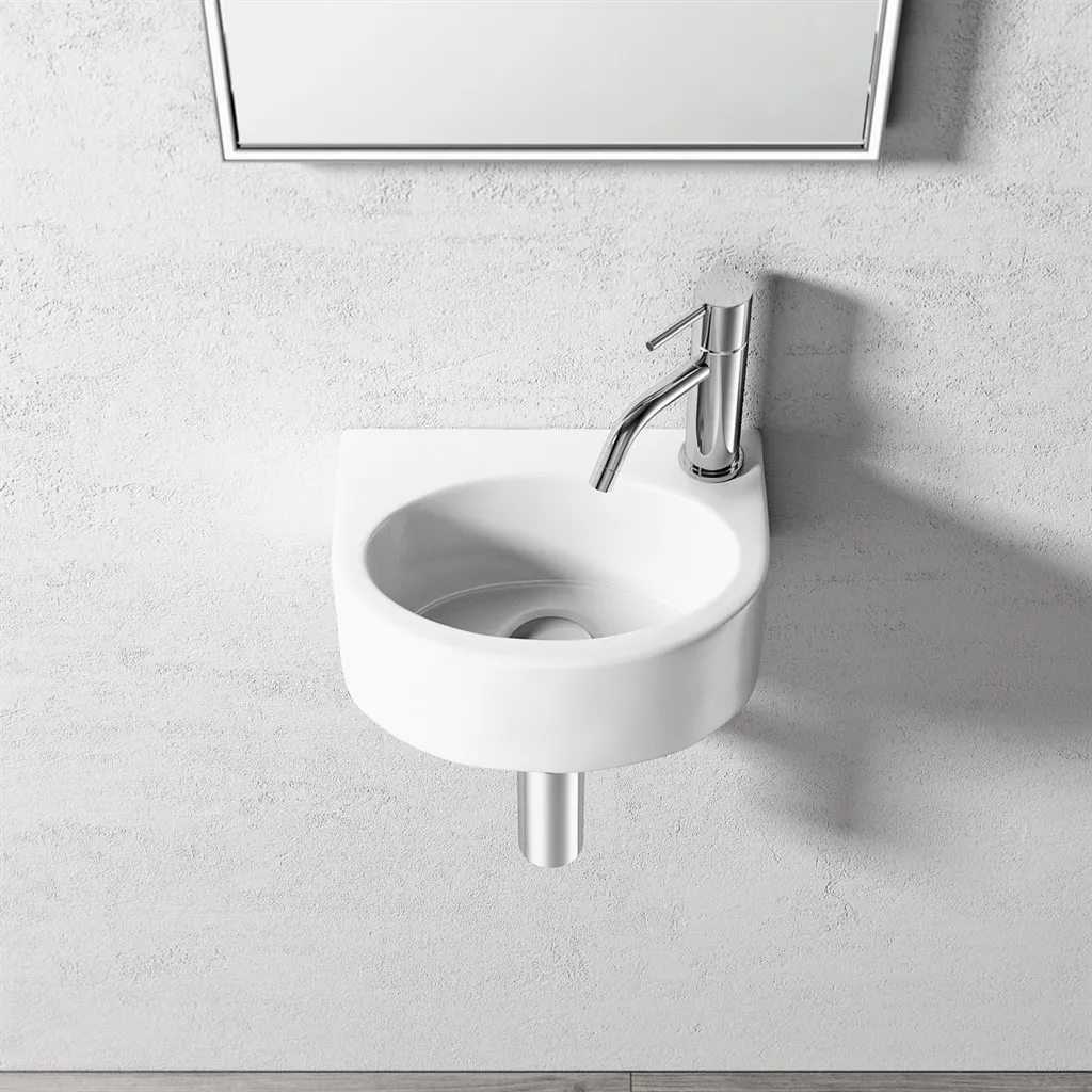 Cheese 295 - 30x22 cm, White porcelain sink
