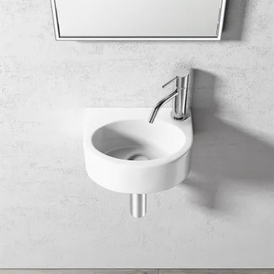 Cheese 295 - 30x22 cm, White porcelain sink