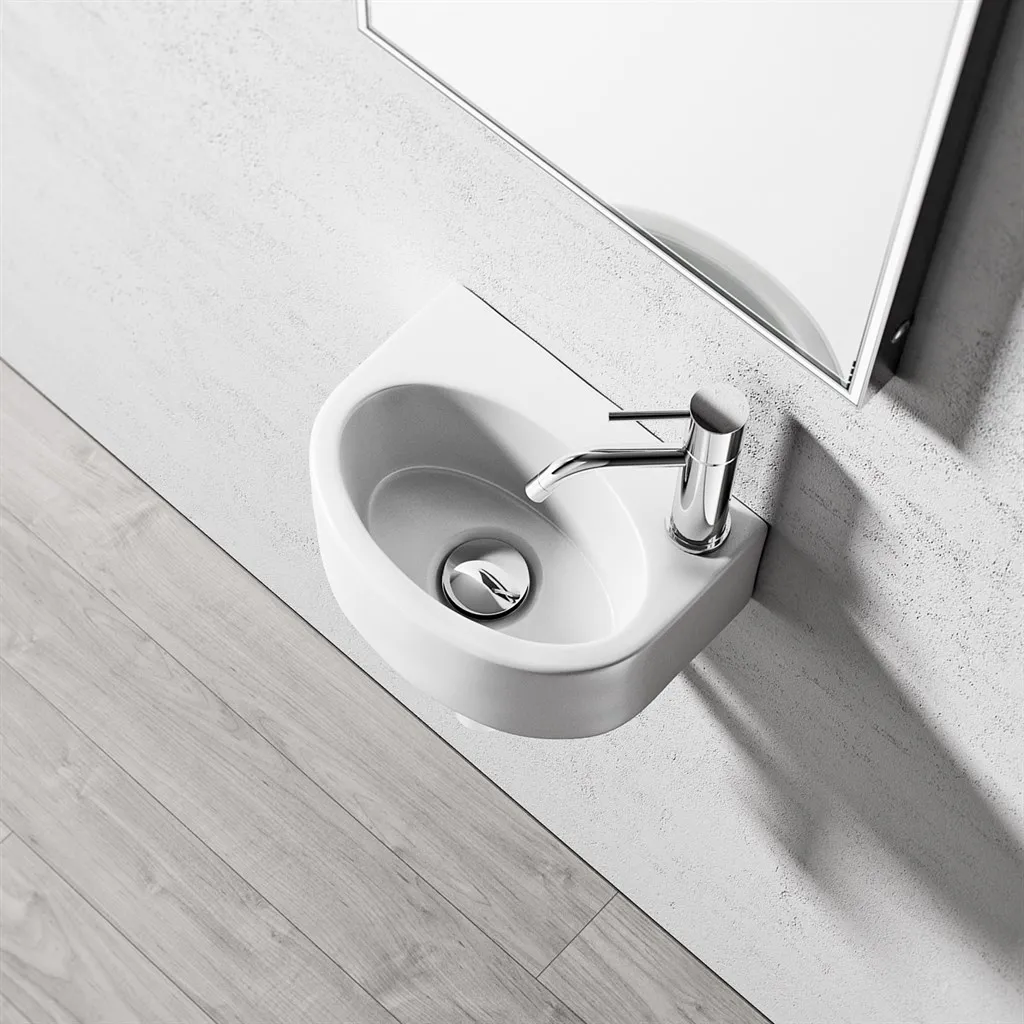 Cheese 295 - 30x22 cm, White porcelain sink