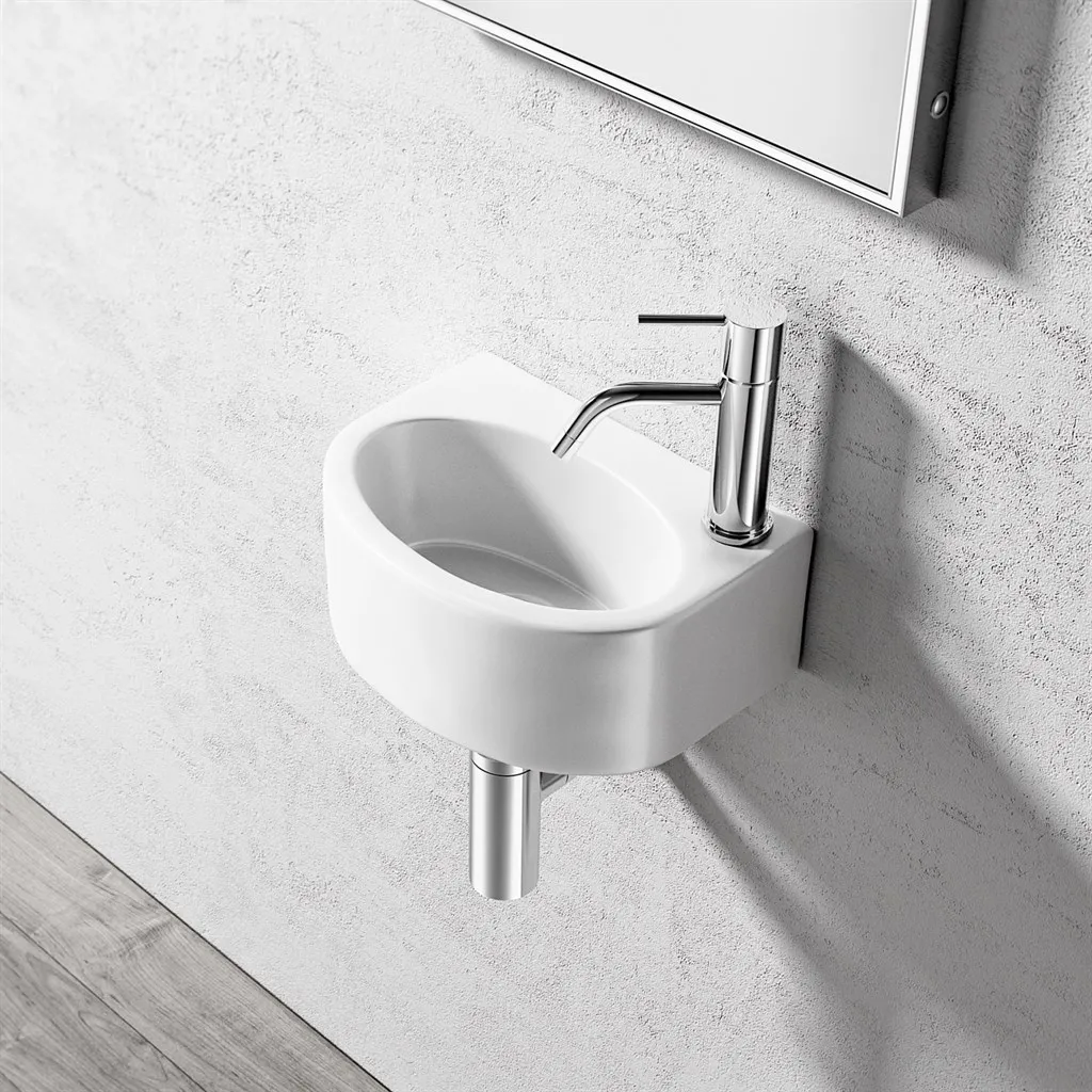 Cheese 295 - 30x22 cm, White porcelain sink