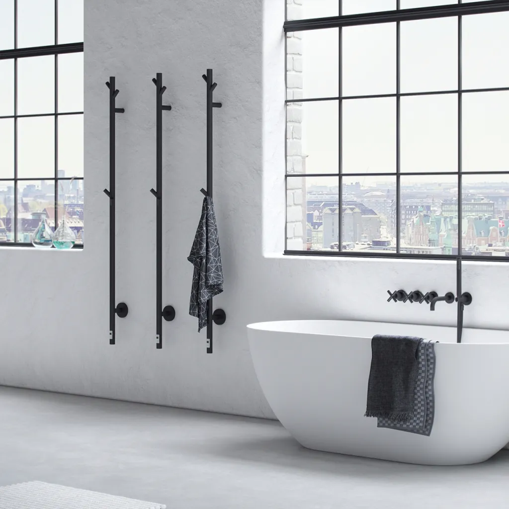 Pulcher® Style PS14 - Electric Towel dryer w/timer, Matt black