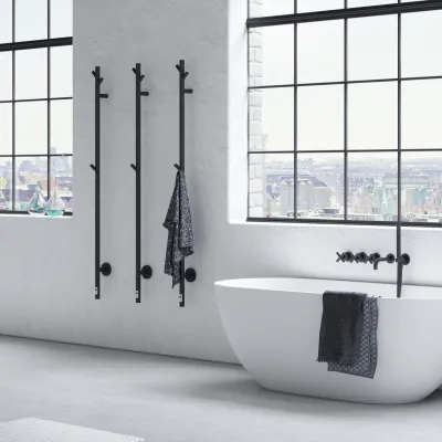 Pulcher® Style PS14 - Electric Towel dryer w/timer, Matt black