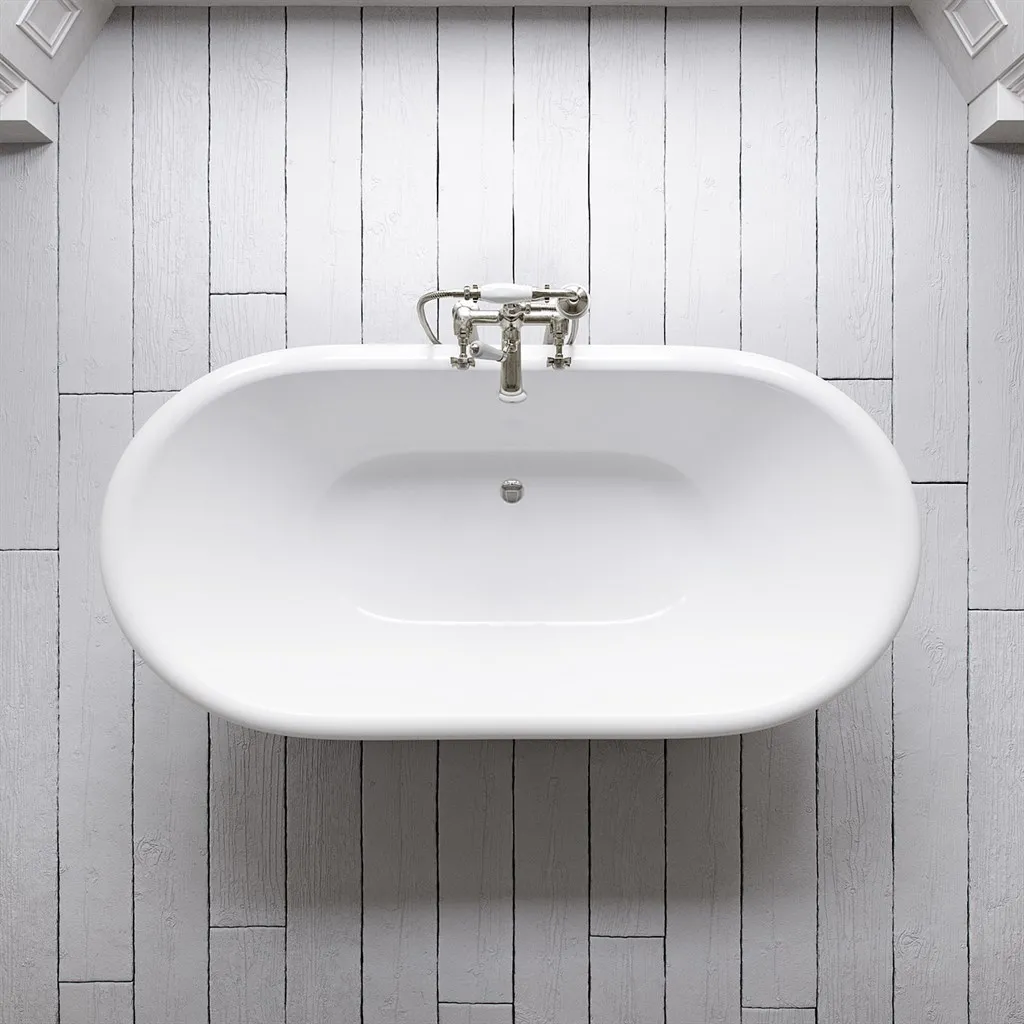 The Supell 152 - Black & White, Enameled Cast Iron Bathtub