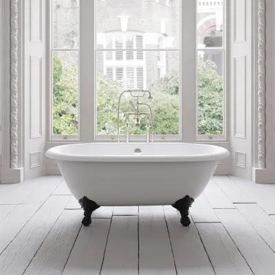 The Supell 152 - Black & White, Enameled Cast Iron Bathtub