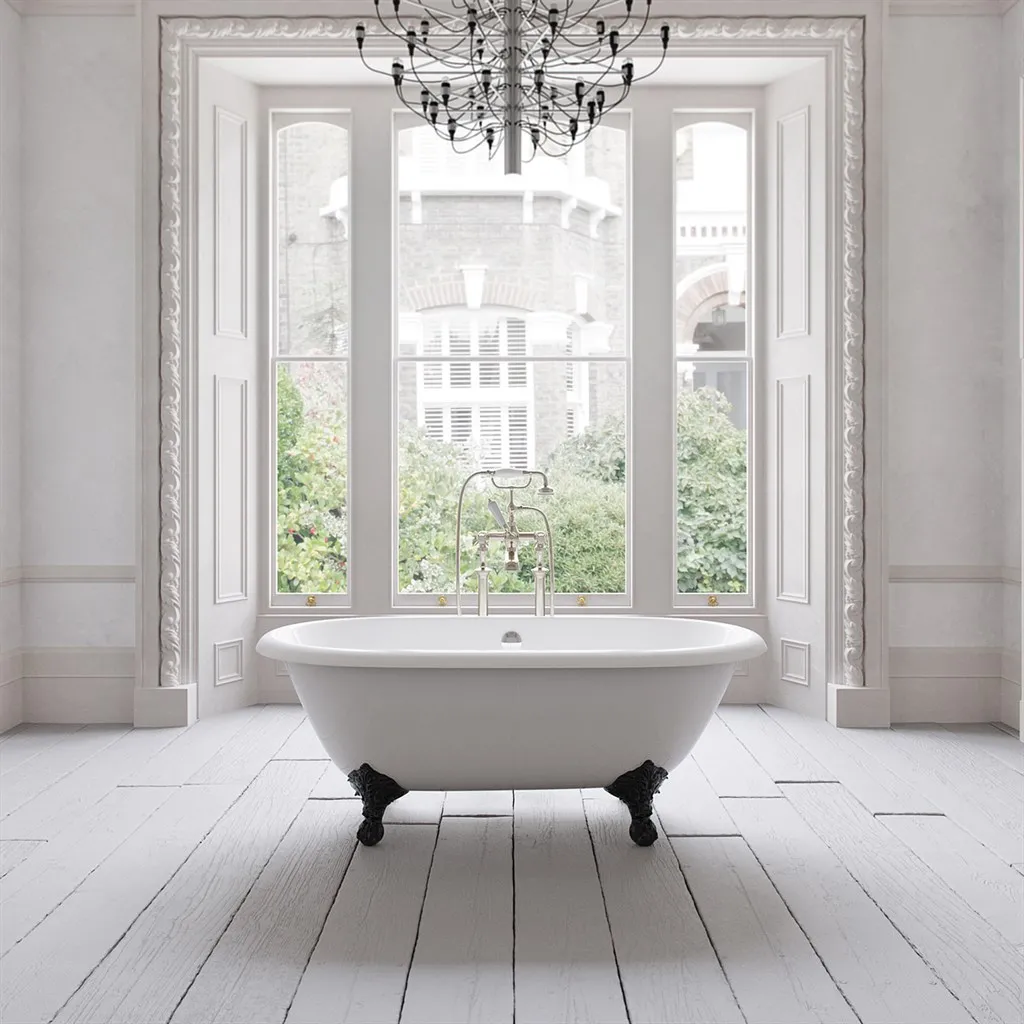 The Supell 152 - Black & White, Enameled Cast Iron Bathtub