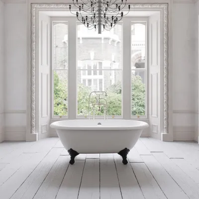 The Supell 152 - Black & White, Enameled Cast Iron Bathtub