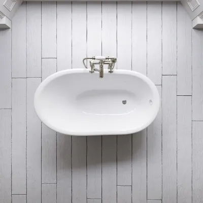 The Joyus 146 - Black & White, Enameled Cast Iron Bathtub