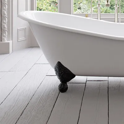 The Joyus 146 - Black & White, Enameled Cast Iron Bathtub