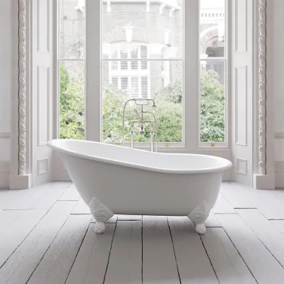 The Joyus 156 - White, Enameled Cast Iron Bathtub
