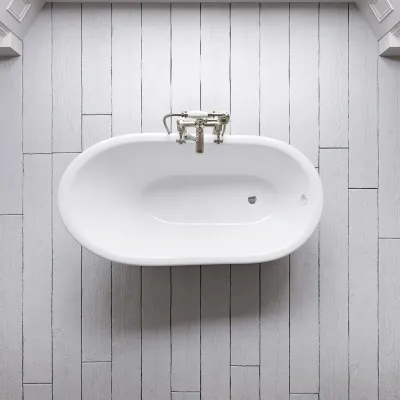 The Joyus 156 - Black & White, Enameled Cast Iron Tub