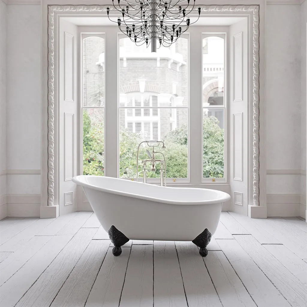 The Joyus 156 - Black & White, Enameled Cast Iron Tub