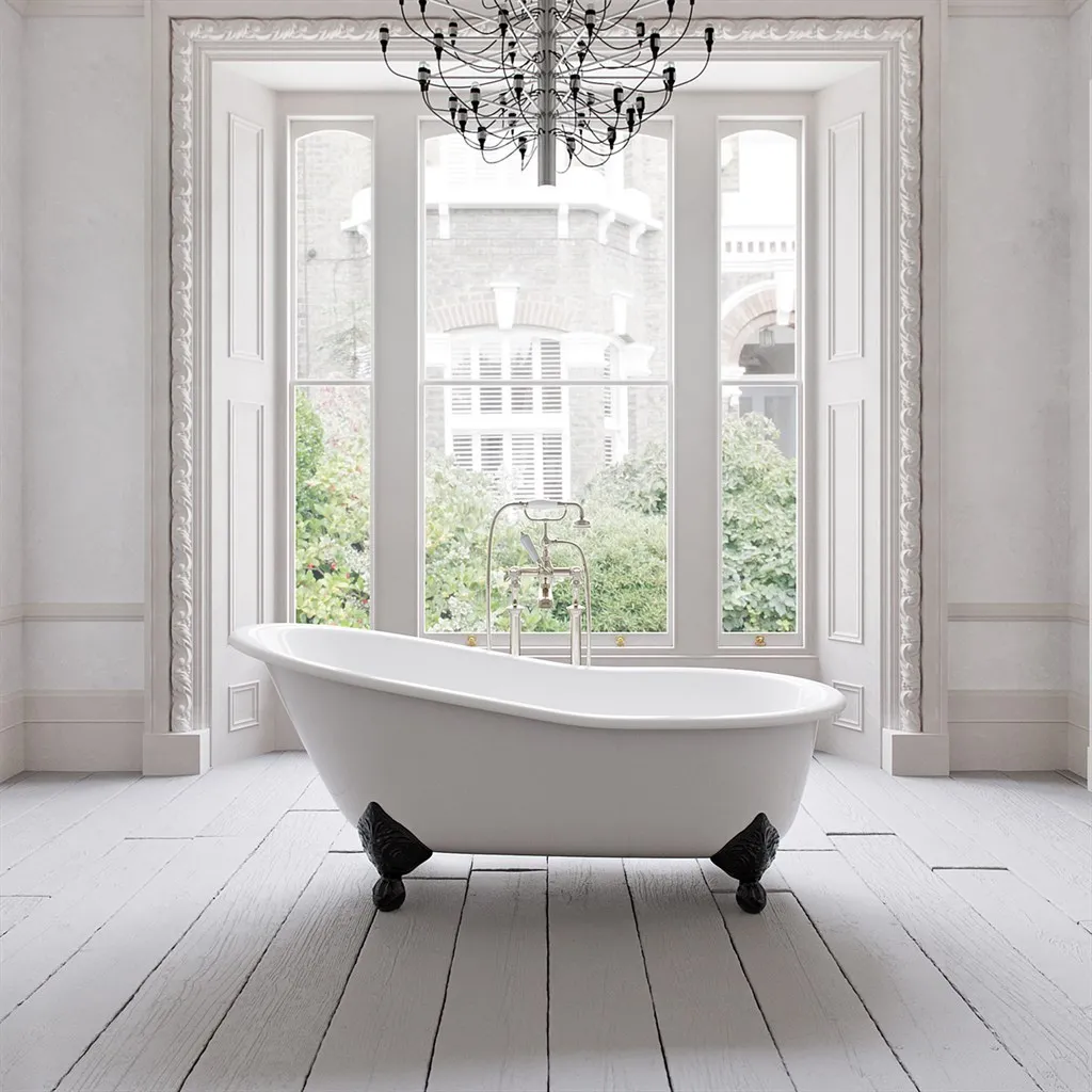 The Joyus 170 - Black & White, Enameled Cast Iron Bathtub