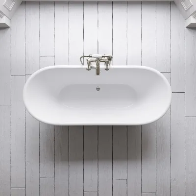 The York 170 - Black & White, Enameled Cast Iron Bathtub