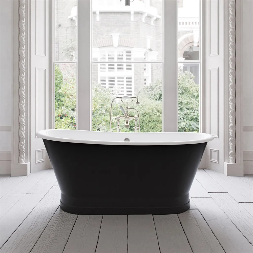 The York 170 - Black & White, Enameled Cast Iron Bathtub