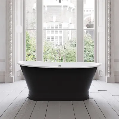 The York 170 - Black & White, Enameled Cast Iron Bathtub