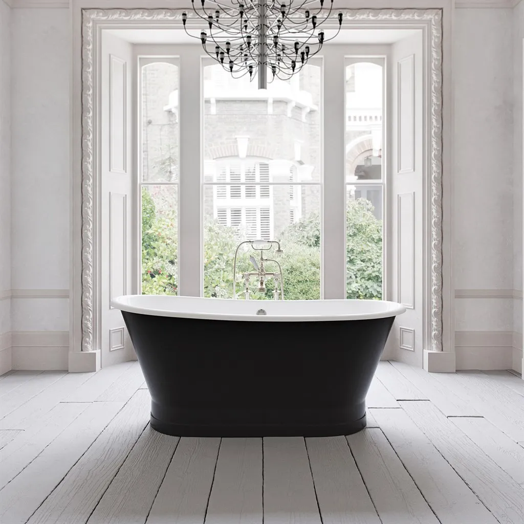 The York 170 - Black & White, Enameled Cast Iron Bathtub