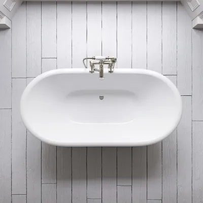 The Suite 183 - Black & White, Enameled Cast Iron Bathtub