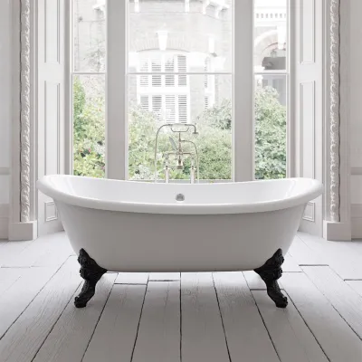 The Suite 183 - Black & White, Enameled Cast Iron Bathtub