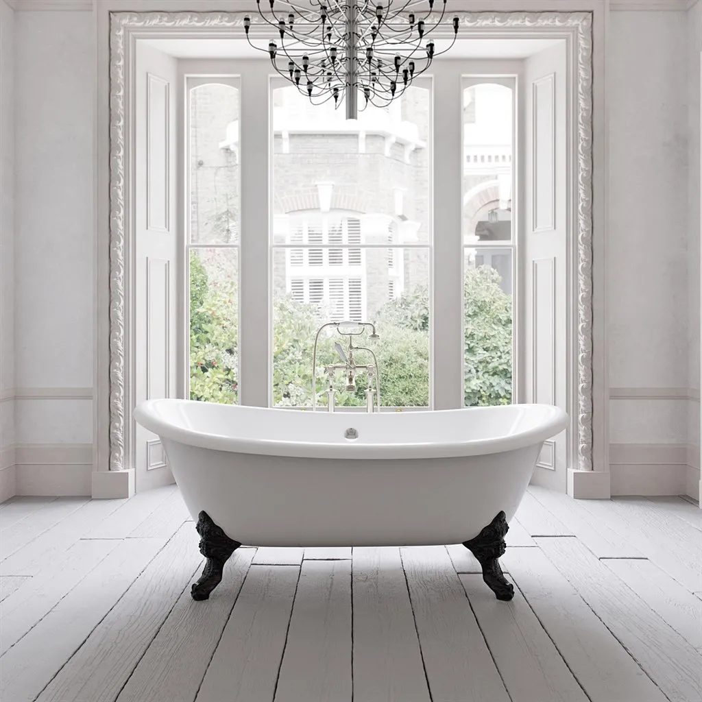 The Suite 183 - Black & White, Enameled Cast Iron Bathtub