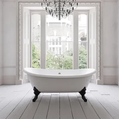 The Suite 183 - Black & White, Enameled Cast Iron Bathtub