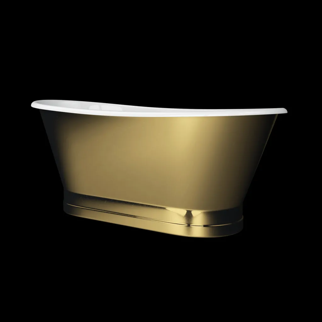 The Esqusit 170 - Cast iron bathtub, White / Brass Natural