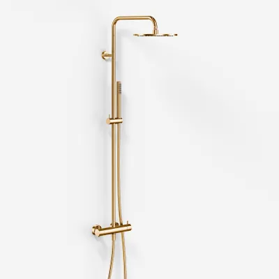 Semplice Rain DeLuxe SRL02 - SmartTerm Ø25 EasyClean, Polished Brass Natural