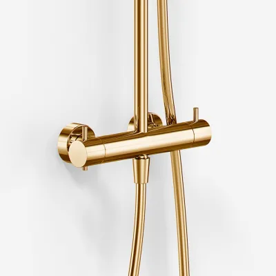Semplice Rain DeLuxe SRL02 - SmartTerm Ø25 EasyClean, Polished Brass Natural