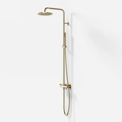 Semplice Rain DeLuxe SRL02 - SmartTerm Ø25 EasyClean, Polished Brass Natural