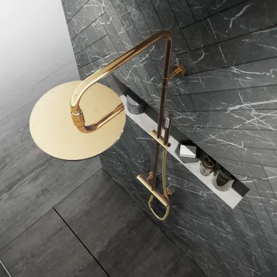 Semplice Rain DeLuxe SRL02 - SmartTerm Ø25 EasyClean, Polished Brass Natural